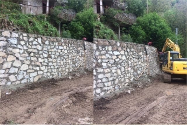 Köknar (Başyurt) Mahallesi Taş Duvar Çalışması